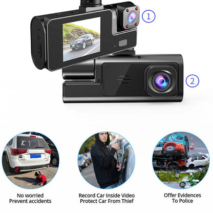 Dash Cam Front and inside 1080P FHD Dash Camera for Cars with Infrared Night Vision 140 Degrees Wide Parking Monitor Loop Recording APP