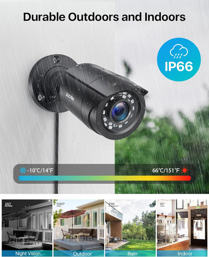 2.0MP 1080P 1920TVL Outdoor Indoor Security Camera,Hybrid 4-In-1 TVI/CVI/AHD/CVBS CCTV Camera,80Ft IR Night Vision Weatherproof for 960H,720P,1080P,5MP,4K Analog Home Surveillance DVR System