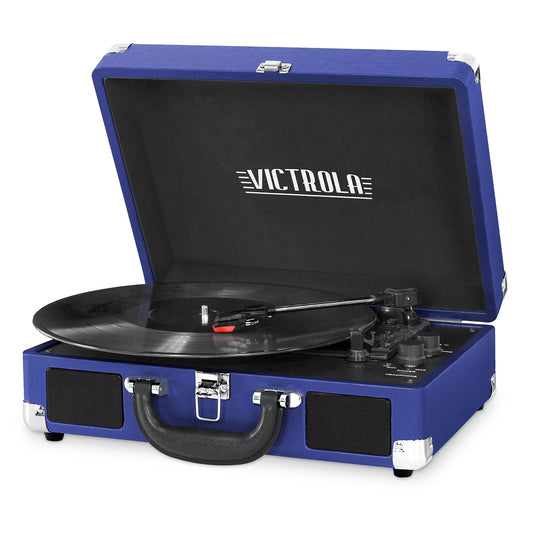 the Journey Bluetooth Suitcase Record Player with 3-Speed Turntable (Union Jack)